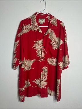 Bamboo Cay 100% Silk Mens Shirt XXL Hawaiian Tropical Short  Sleeve